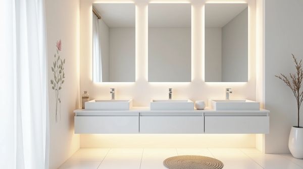 Des panneaux muraux pratiques pour une salle de bain chic